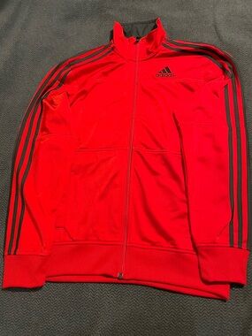 ADIDAS | Red Track Jacket with Black Stripes
